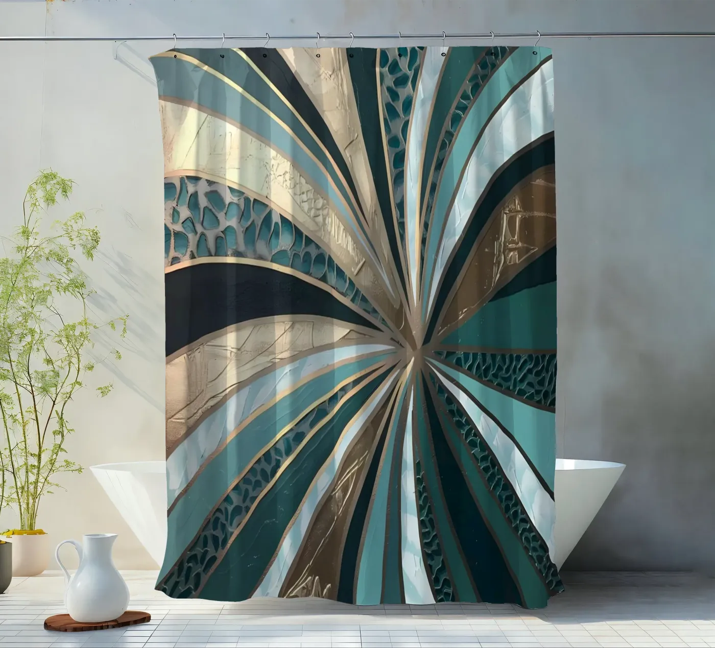 Emerald Vortex Duschvorhang von Artistic-shop