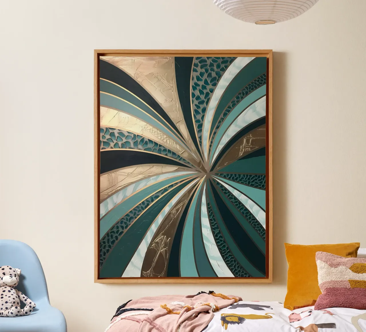 Vortice di smeraldo tela con Cornice a cassetta da Artistic-shop