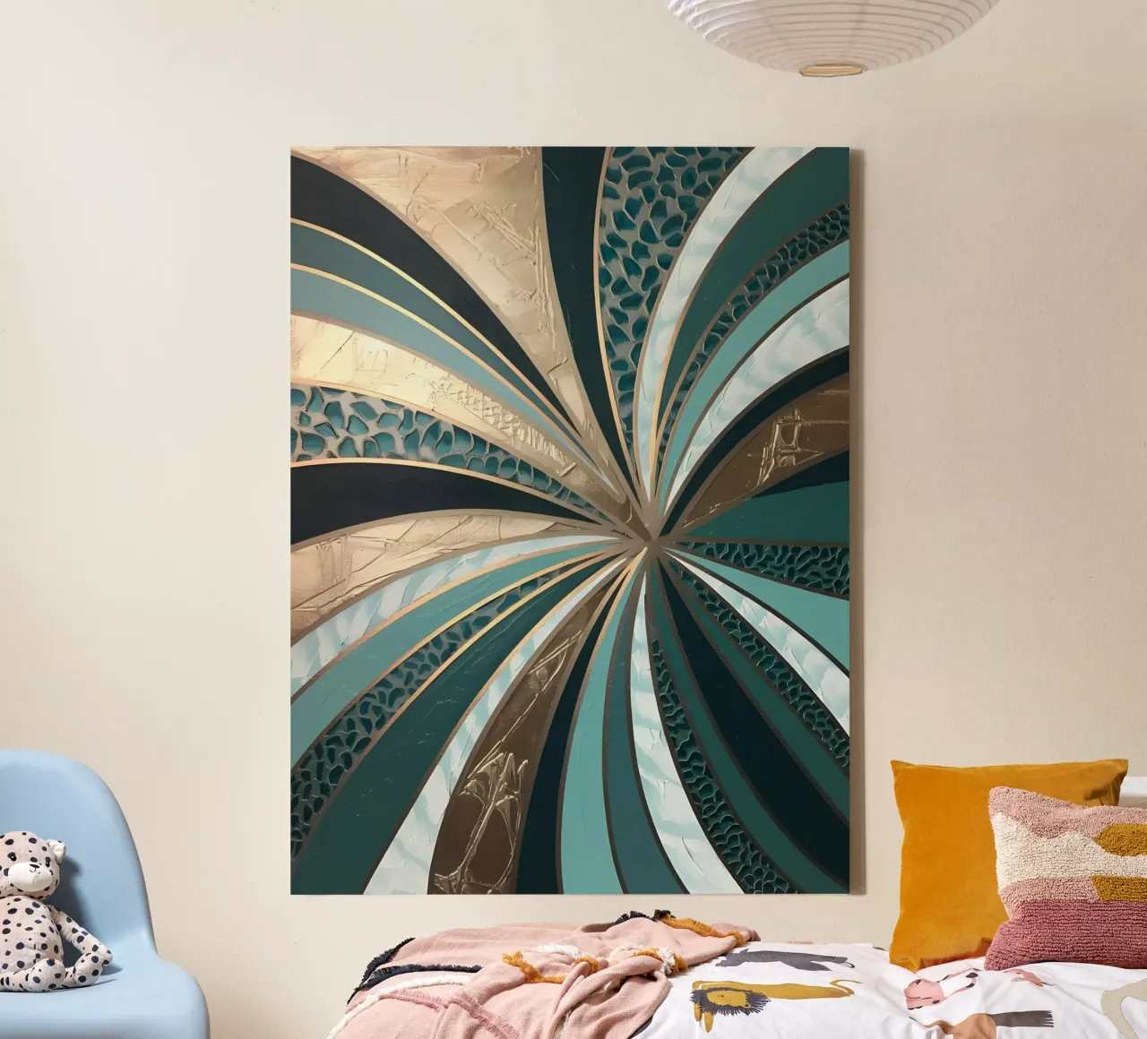 Vortice di smeraldo tela con Cornice a cassetta da Artistic-shop