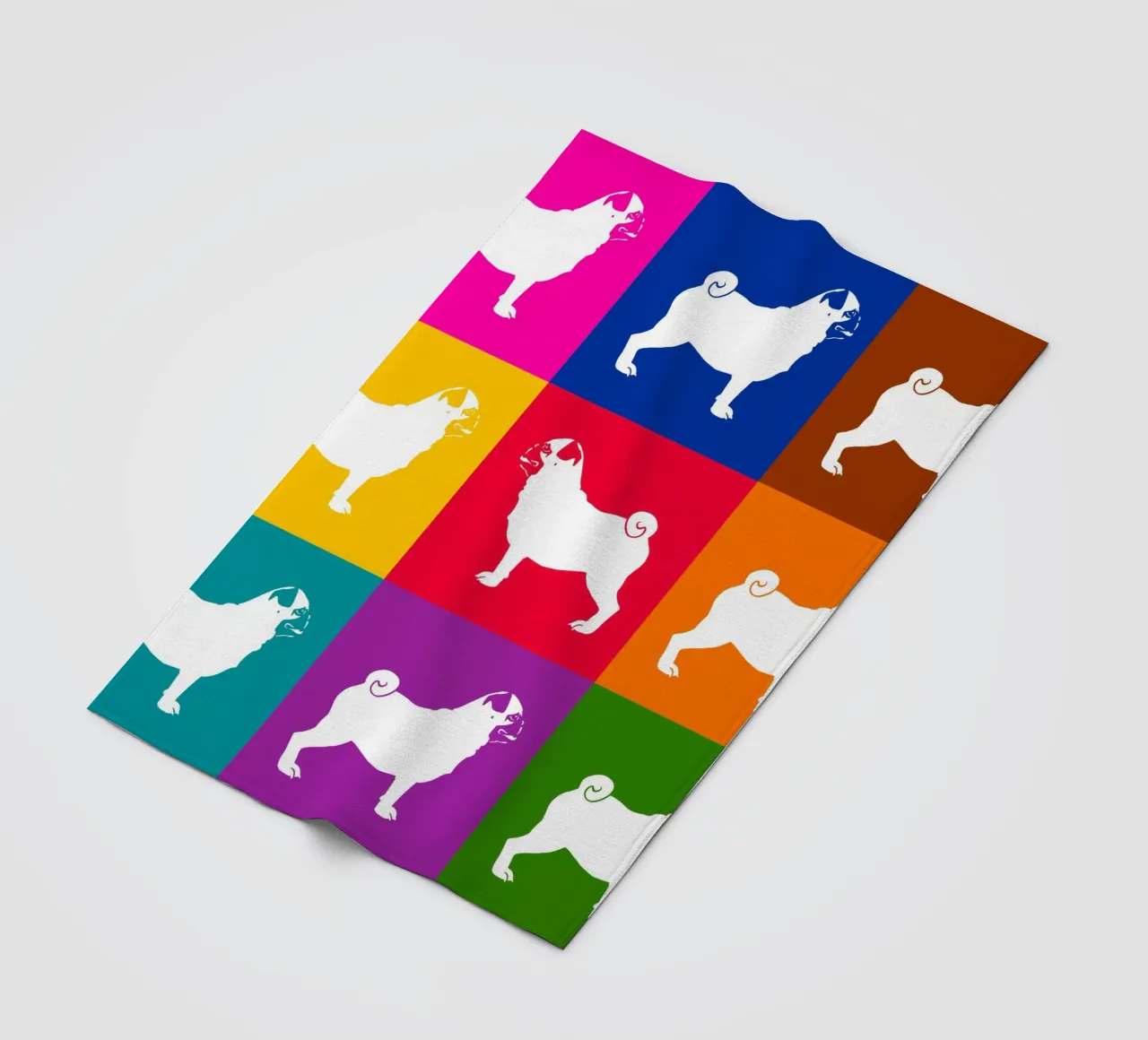 Mops Fleecedecke von Pop dogs