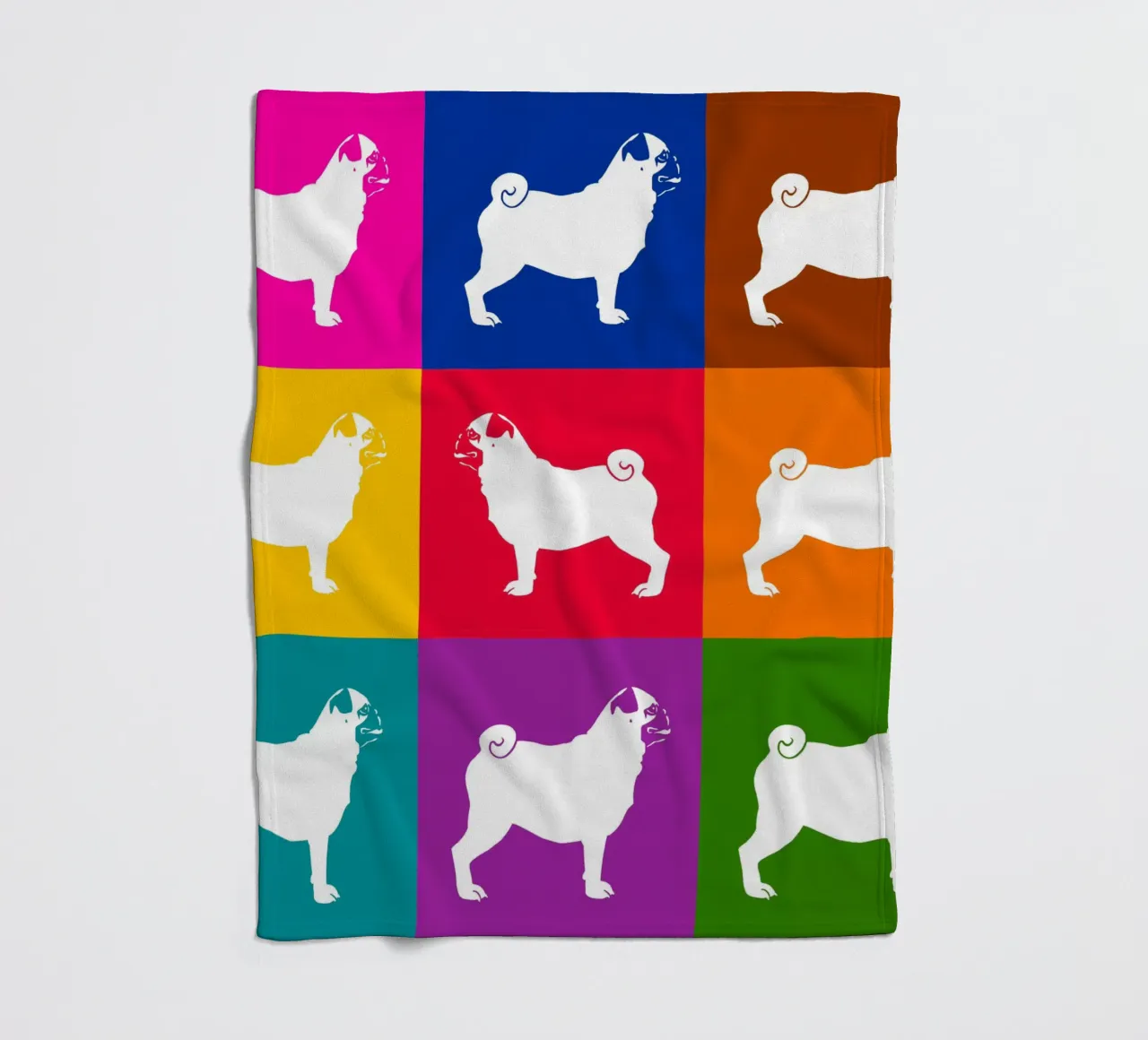 Mops Fleecedecke von Pop dogs