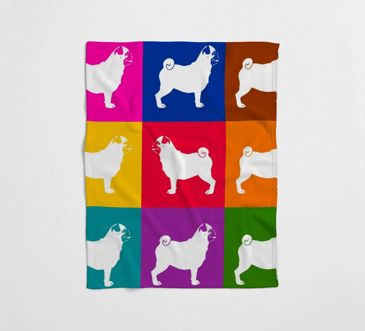 Mops Fleecedecke von Pop dogs