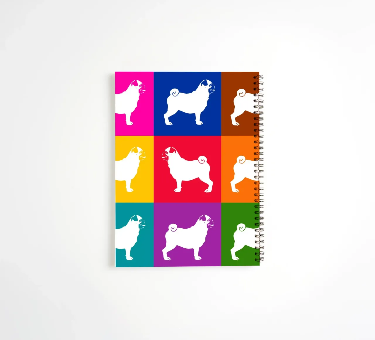 Mopshond notitieboek met spiraal van Pop dogs