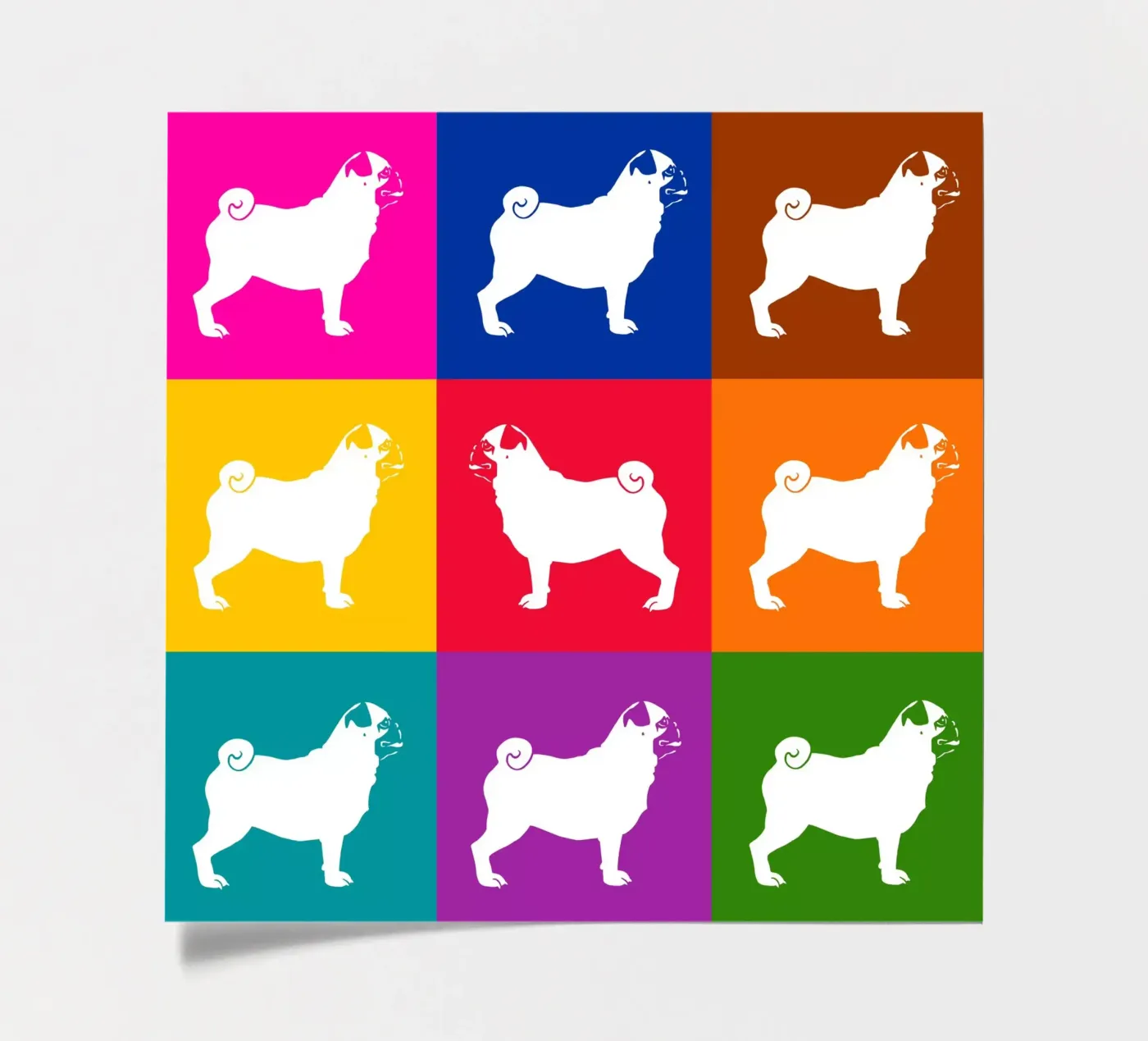 Carlin planche autocollant de Pop dogs