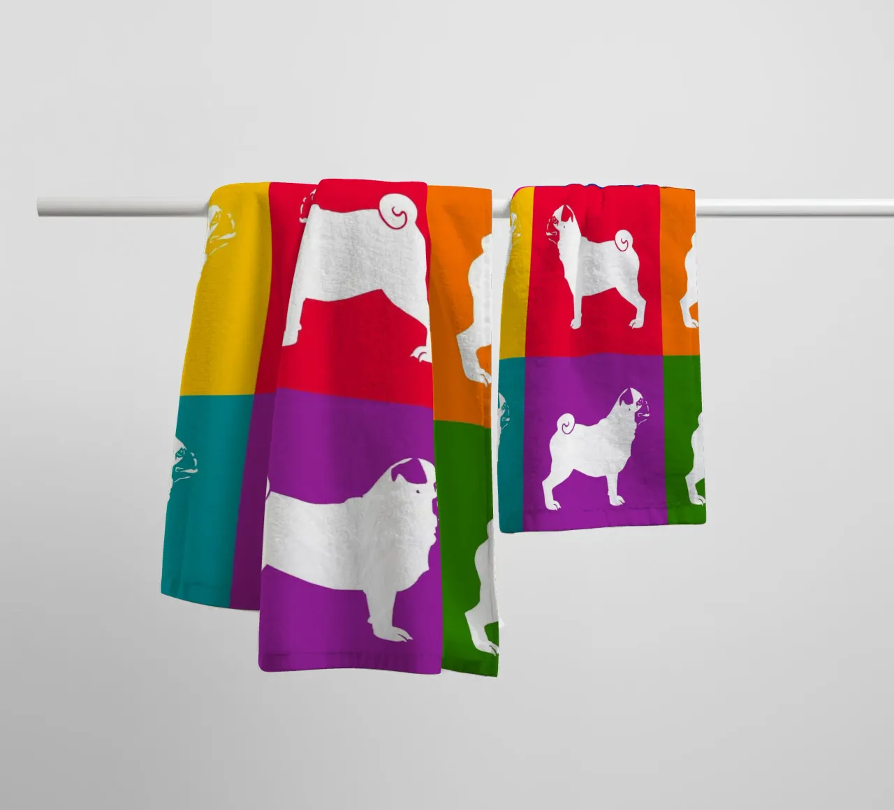 Pug towel by Pop dogs