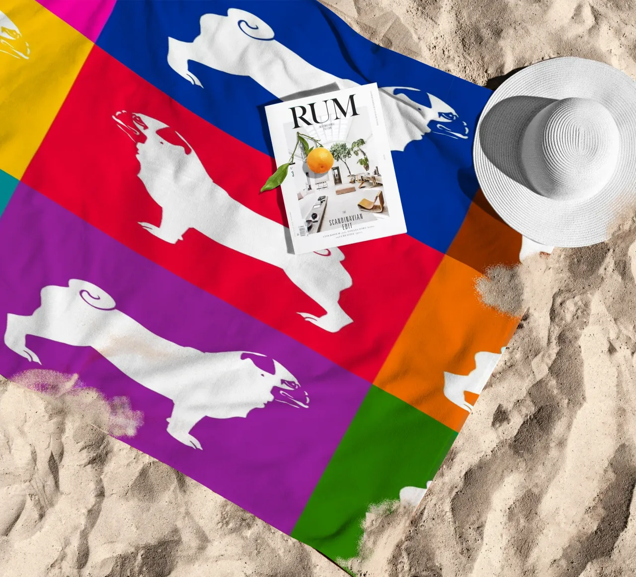 Pug beach towel by Pop dogs