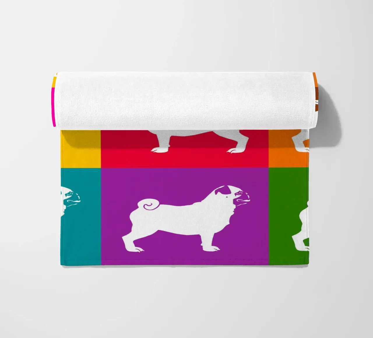 Pug beach towel by Pop dogs
