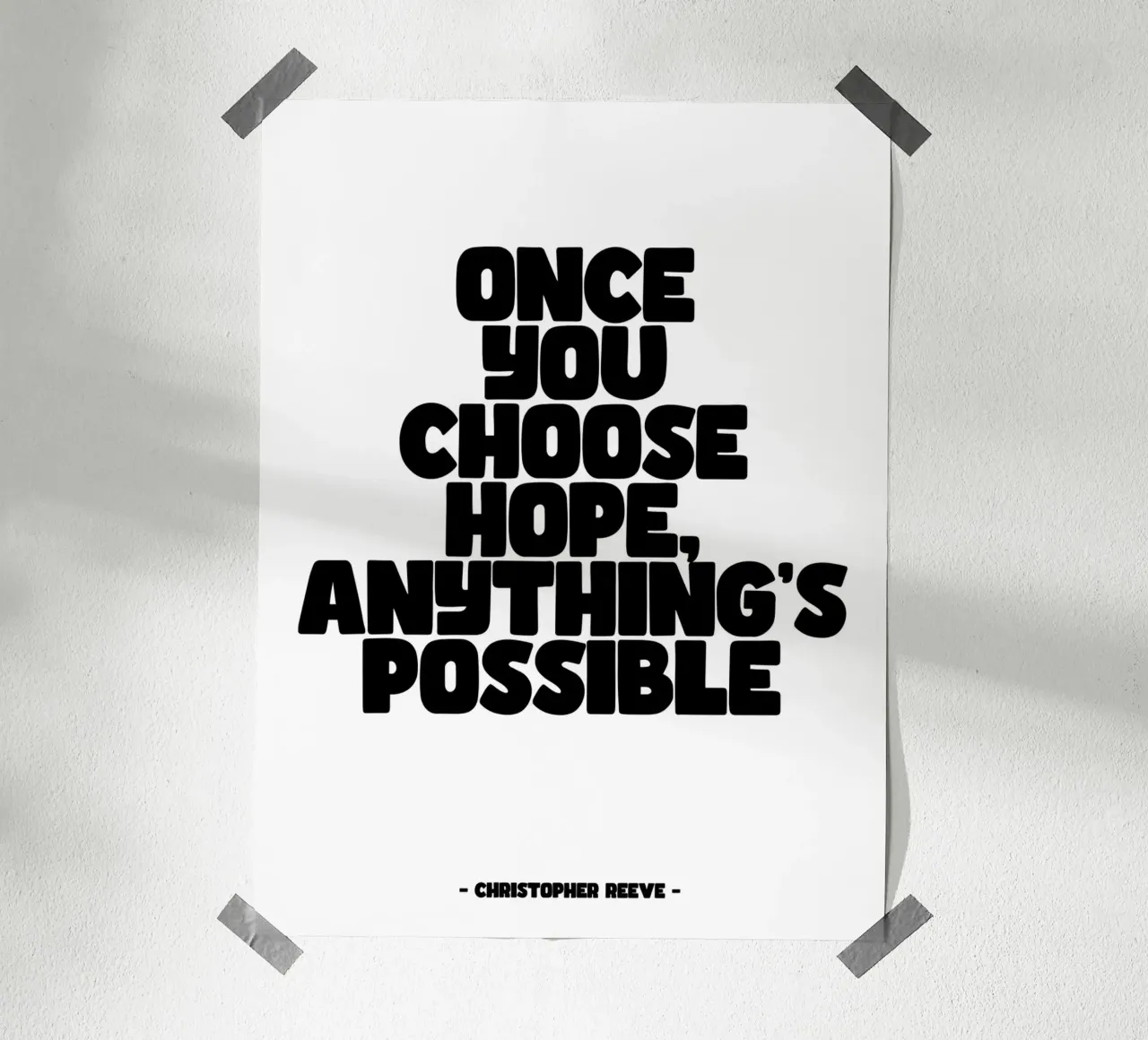 Affiche citation " Una volta scelta la speranza, tutto è ... carta hahnemühle da Wall of Words