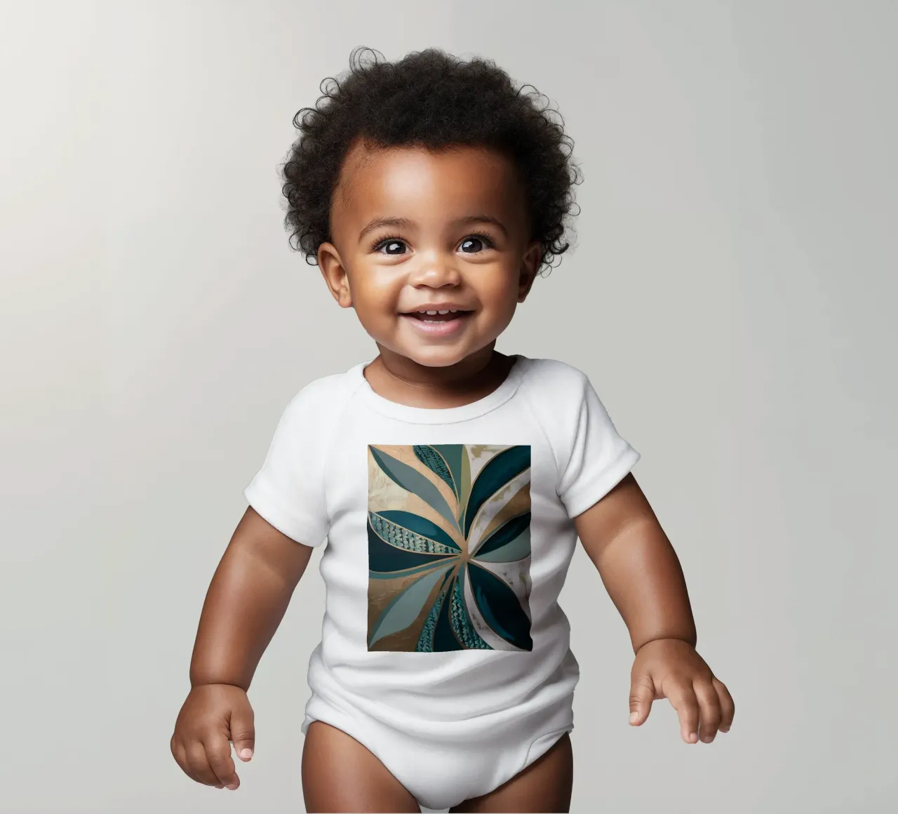 Smaragdgroene glans babyrompertje korte mouwen van Artistic-shop