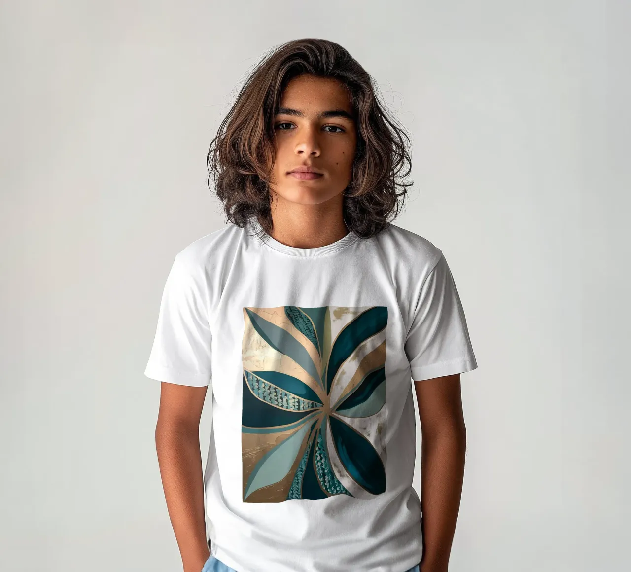 Smaragdfarbener Glanz Kinder T-Shirt von Artistic-shop