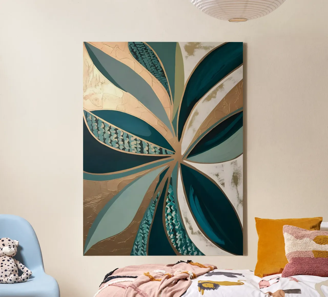 Smaragdgroene glans canvas van Artistic-shop