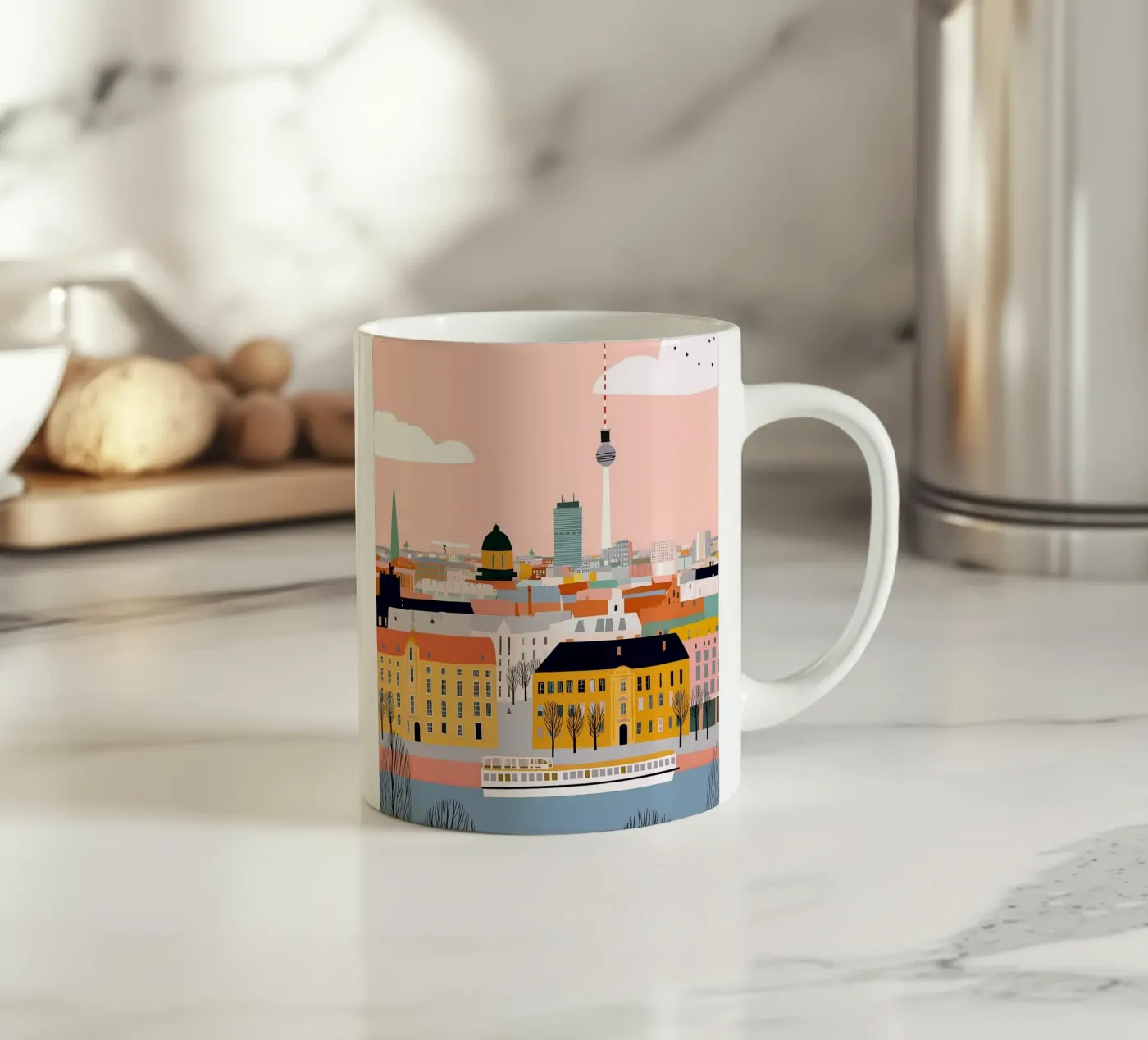 Berlin ceramic mug by Vibrant Berry Studio