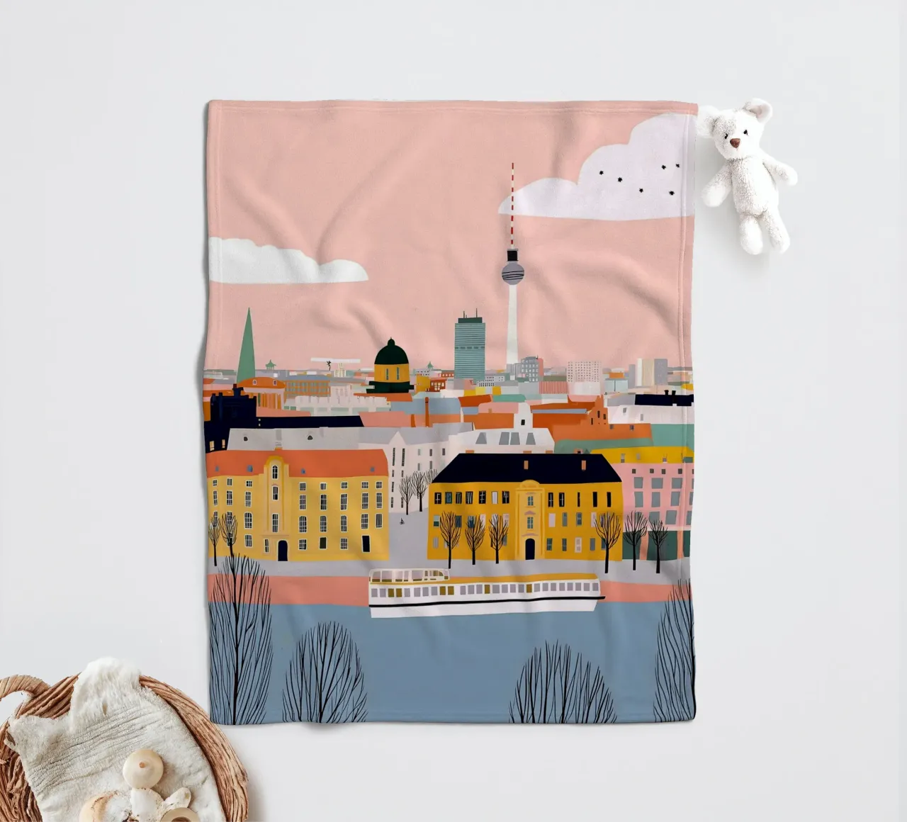 Berlin Fleecedecke von Vibrant Berry Studio