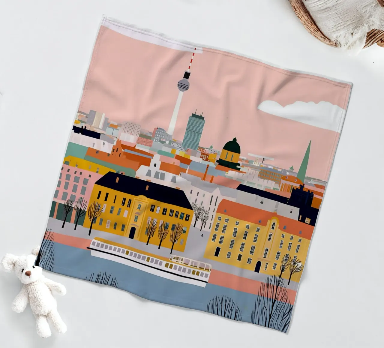 Berlin Fleecedecke von Vibrant Berry Studio