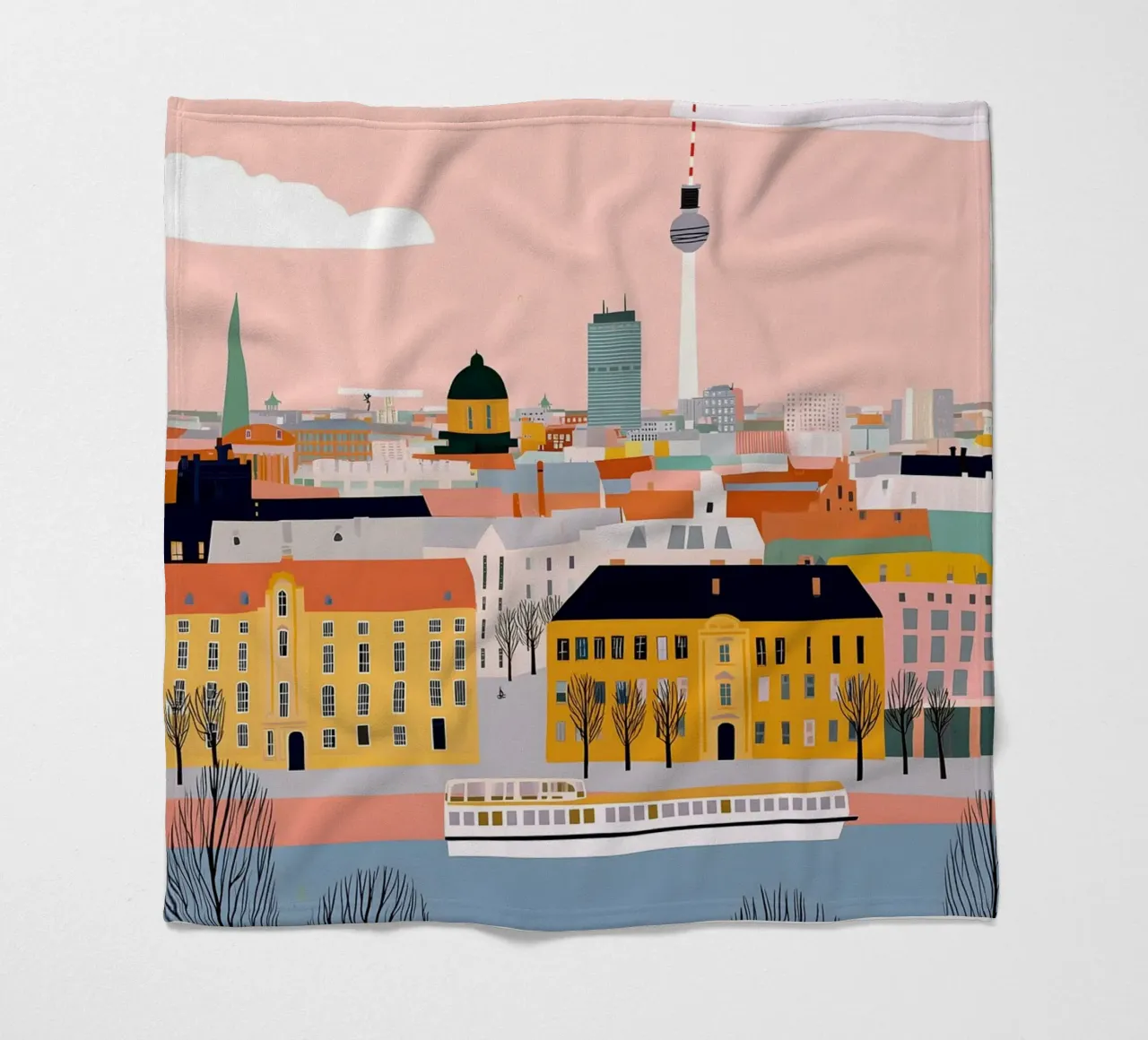 Berlin Fleecedecke von Vibrant Berry Studio