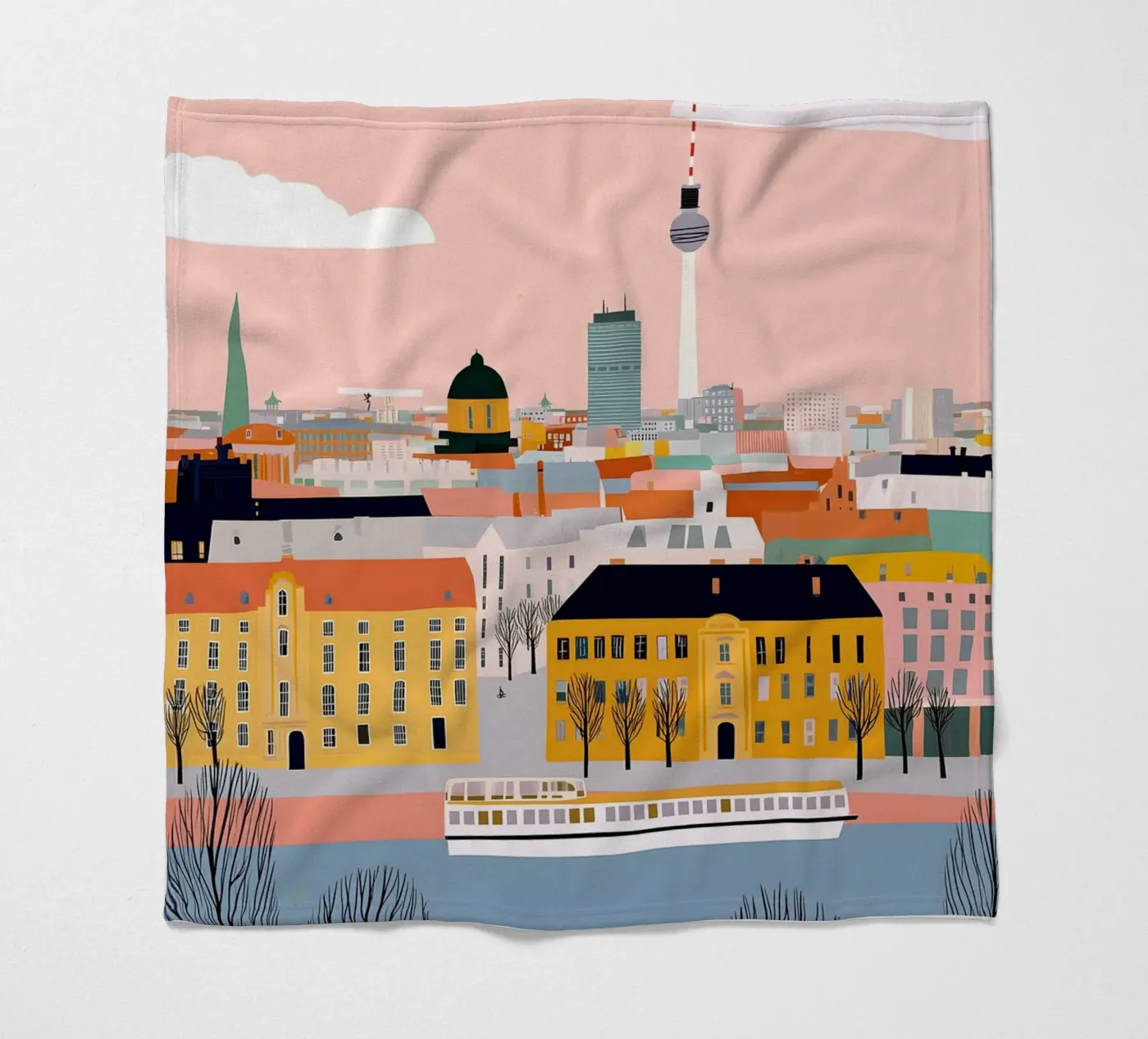 Berlin Fleecedecke von Vibrant Berry Studio