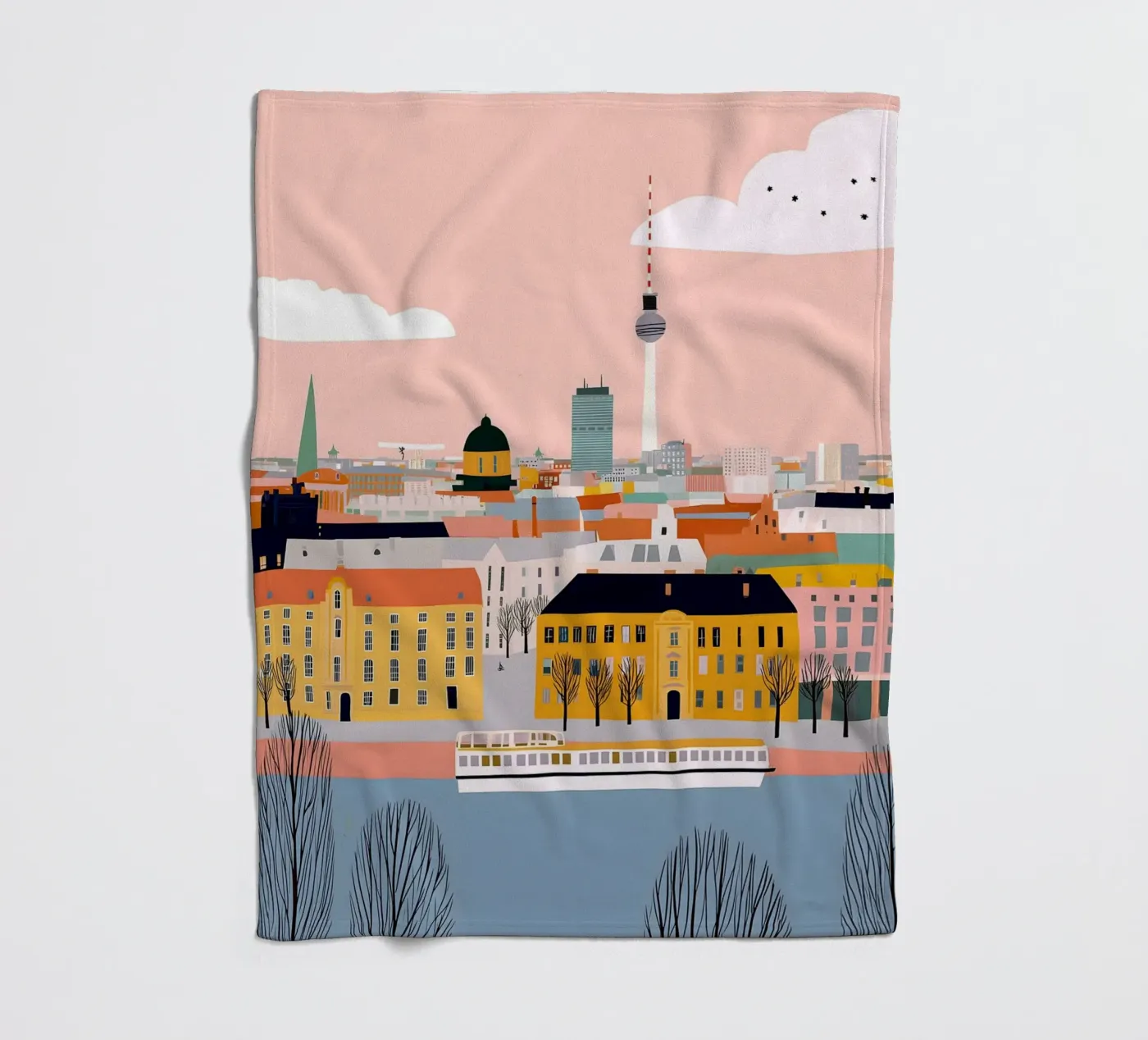 Berlin Fleecedecke von Vibrant Berry Studio