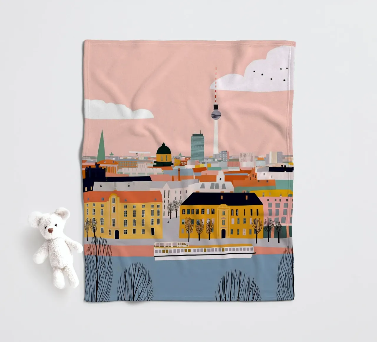 Berlin Fleecedecke von Vibrant Berry Studio