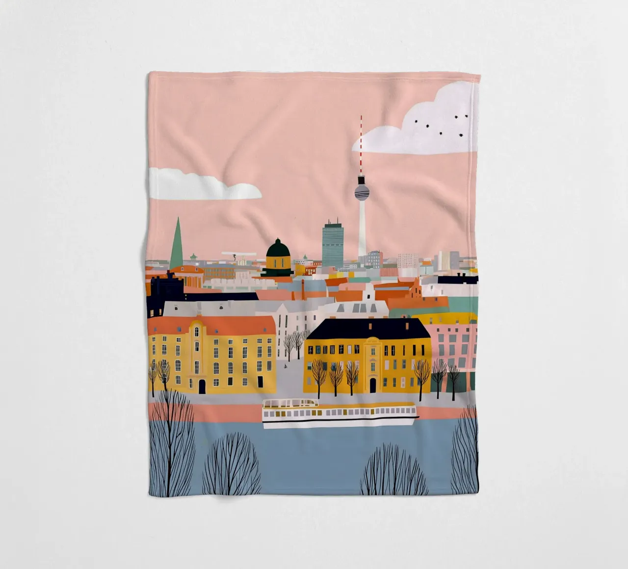 Berlin Fleecedecke von Vibrant Berry Studio