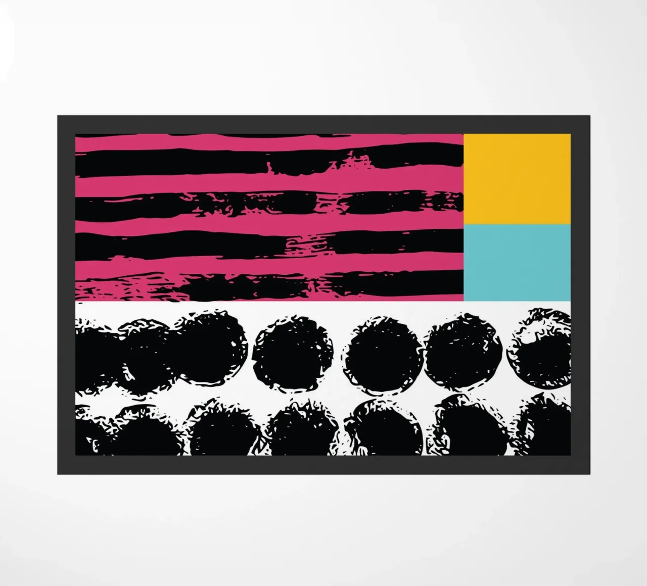 Punky Abstract Composition doormat by Kim Hubball Studio