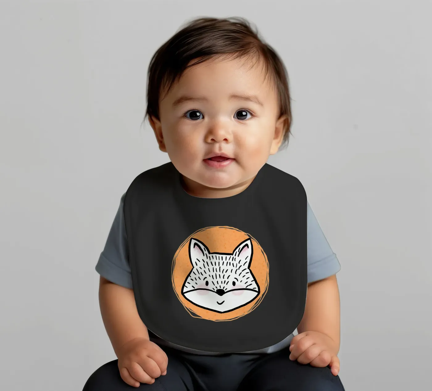 Fox baby bib by miriamkross-kids