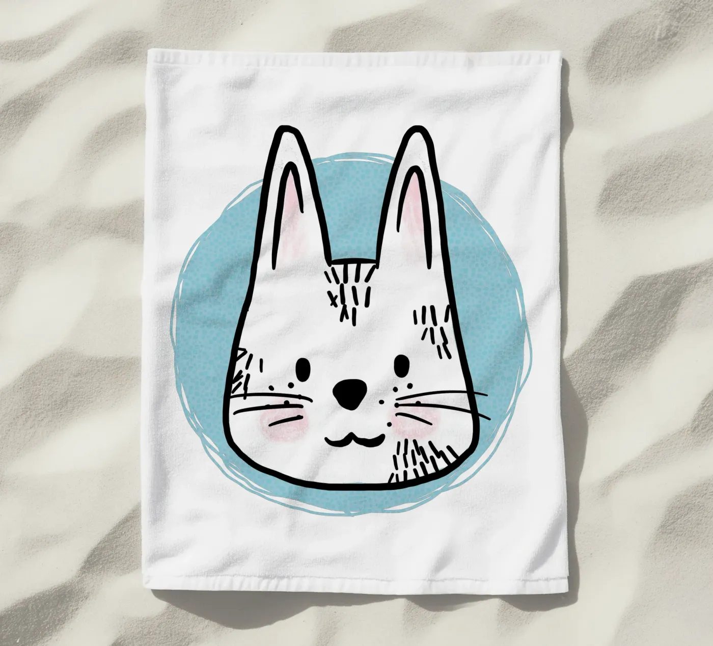 Hare beach towel by miriamkross-kids