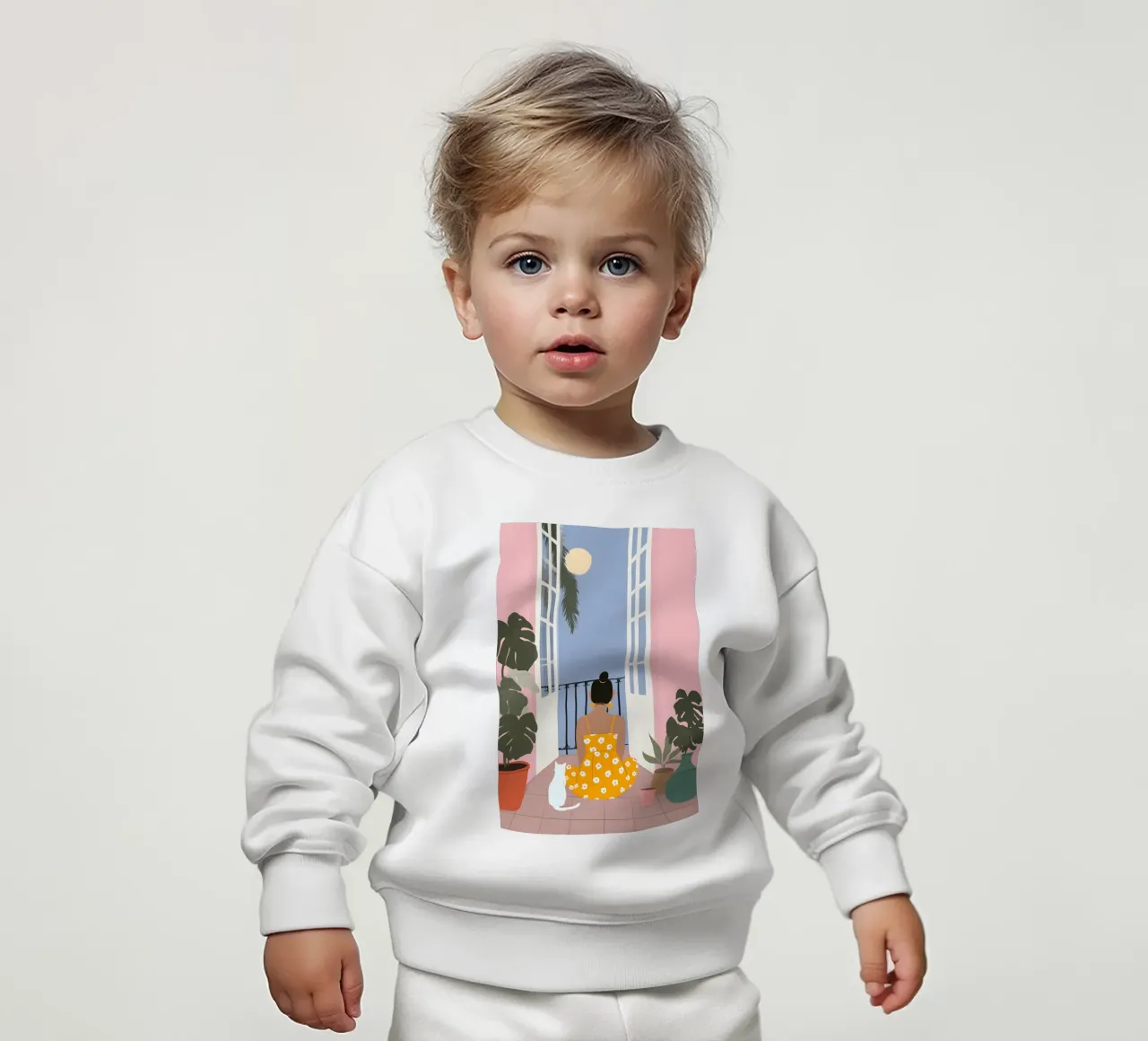 Moonlight Pause baby sweatshirt by Vibrant Berry Studio