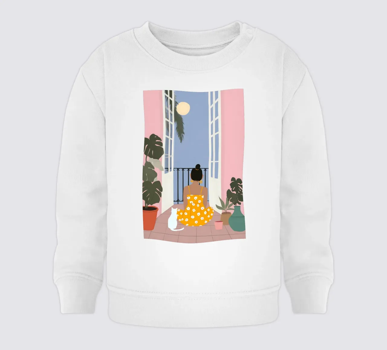 Moonlight Pause baby sweatshirt by Vibrant Berry Studio