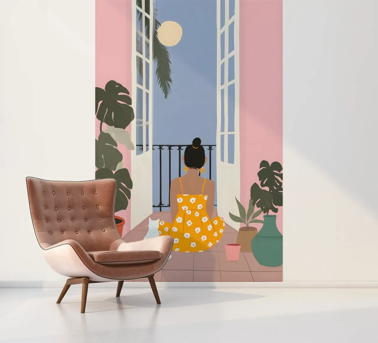 Moonlight Pause fotobehang van Vibrant Berry Studio