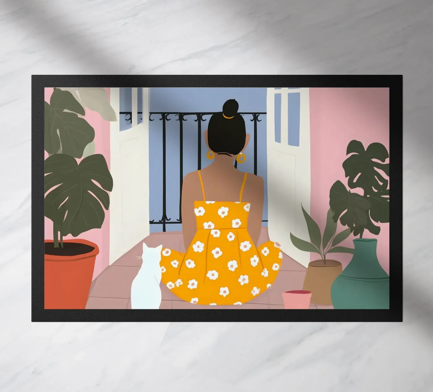 Moonlight Pause paillasson de Vibrant Berry Studio