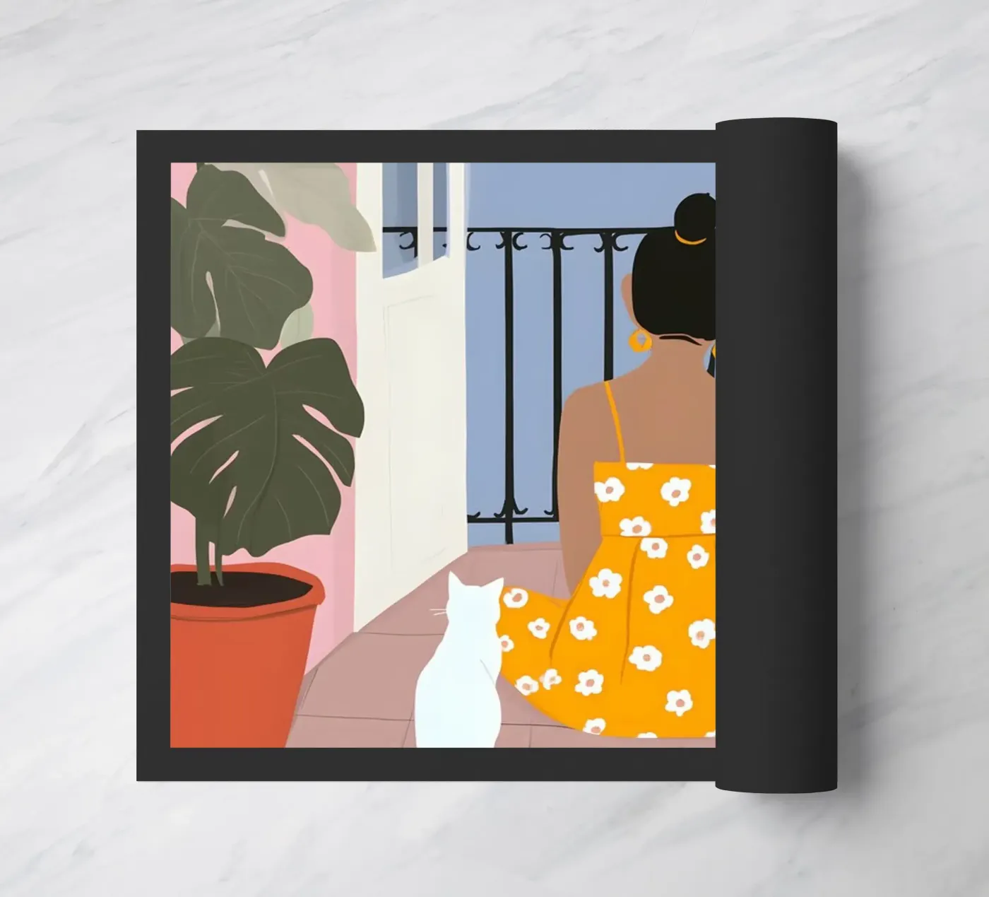 Moonlight Pause paillasson de Vibrant Berry Studio