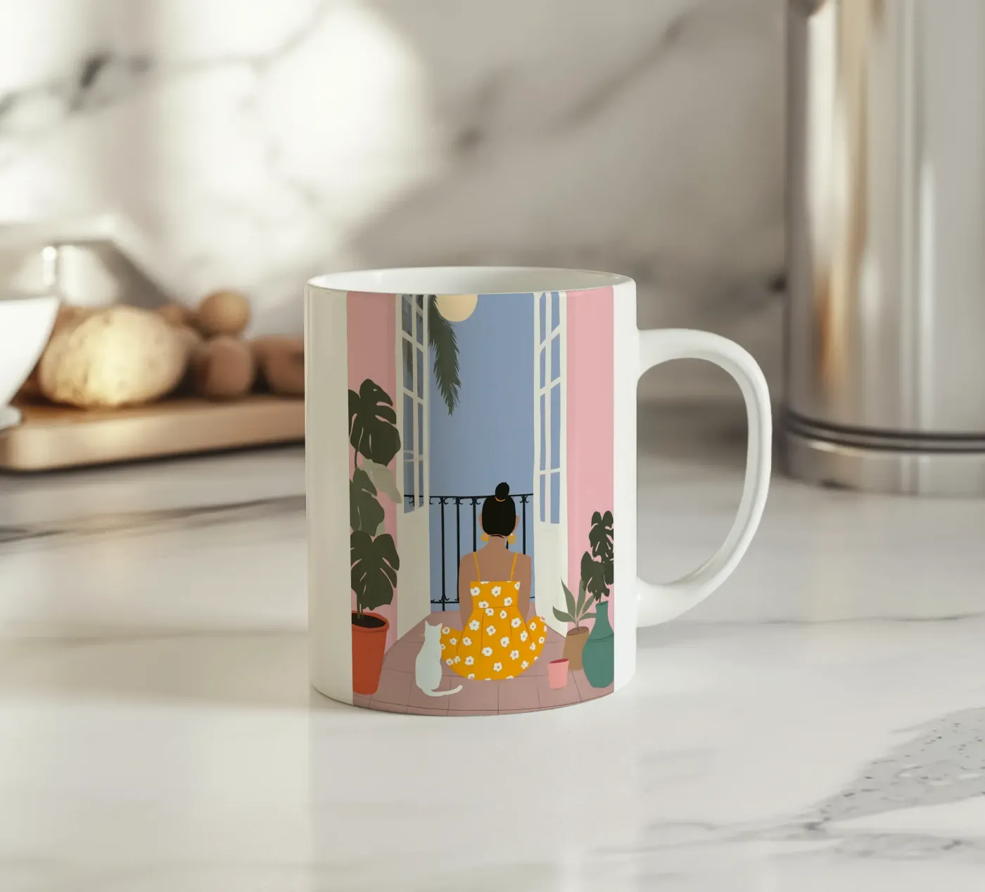 Moonlight Pause mug en céramique de Vibrant Berry Studio
