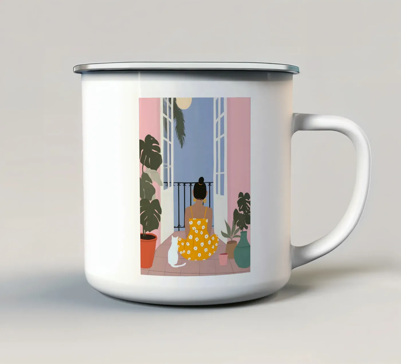 Moonlight Pause tazza in smalto da Vibrant Berry Studio