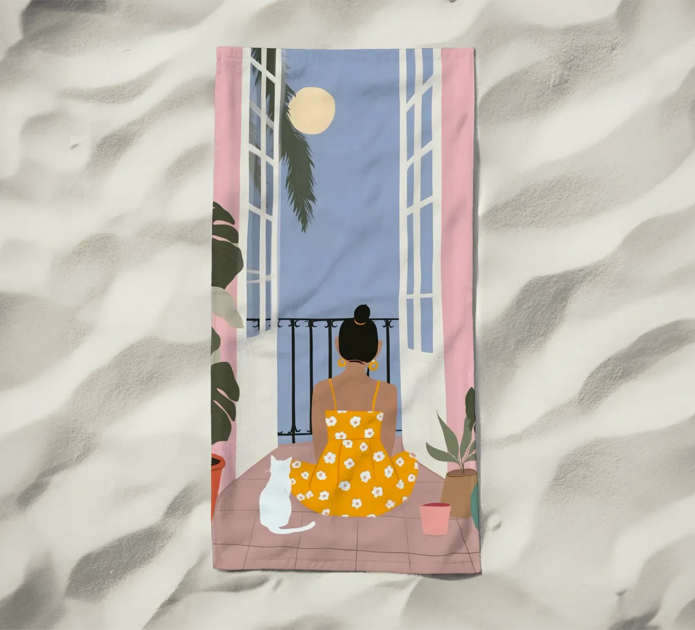 Moonlight Pause Strandtuch von Vibrant Berry Studio