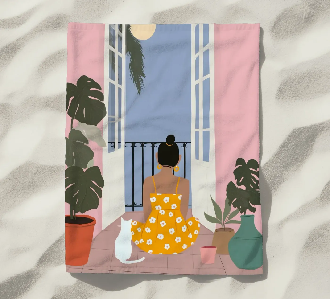 Moonlight Pause Strandtuch von Vibrant Berry Studio