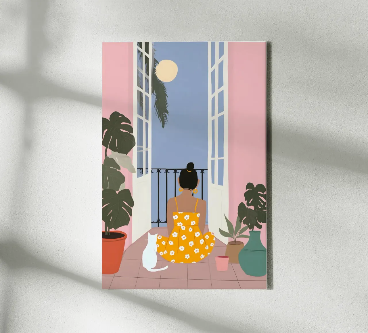 Moonlight Pause Leinwand von Vibrant Berry Studio