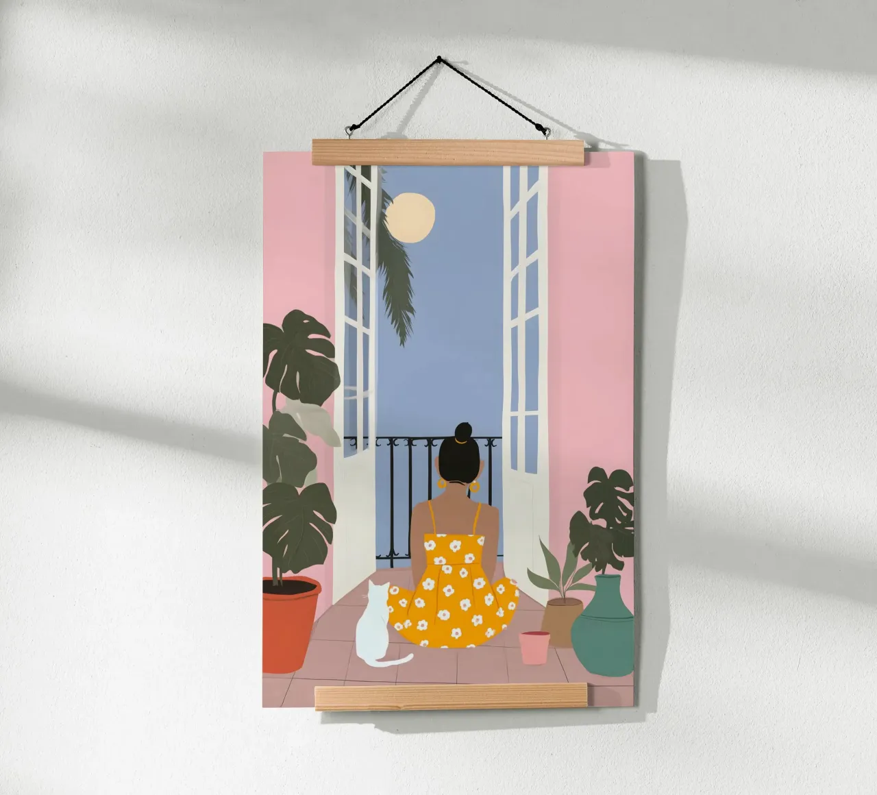 Moonlight Pause poster van Vibrant Berry Studio