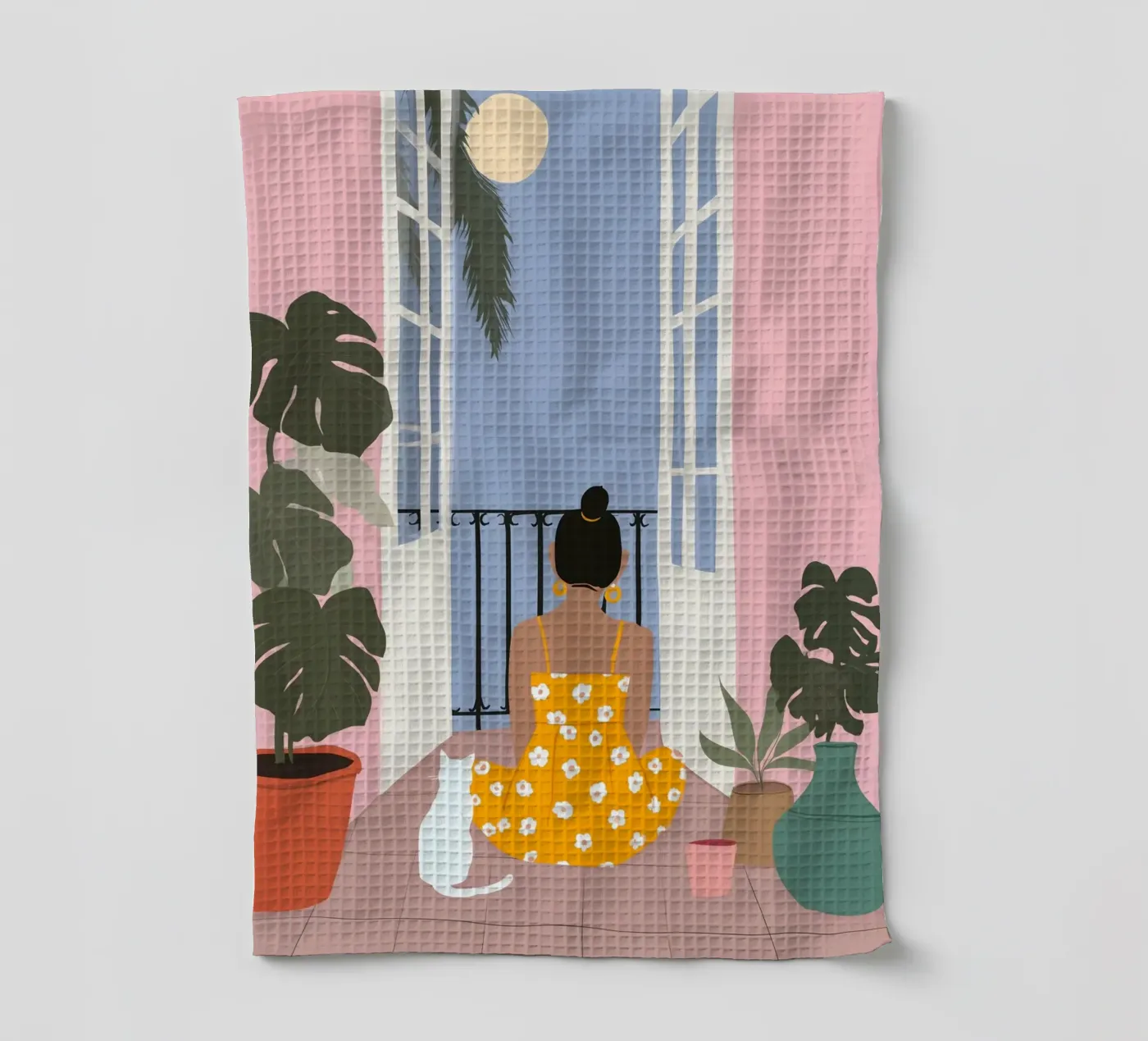 Moonlight Pause Geschirrtuch von Vibrant Berry Studio