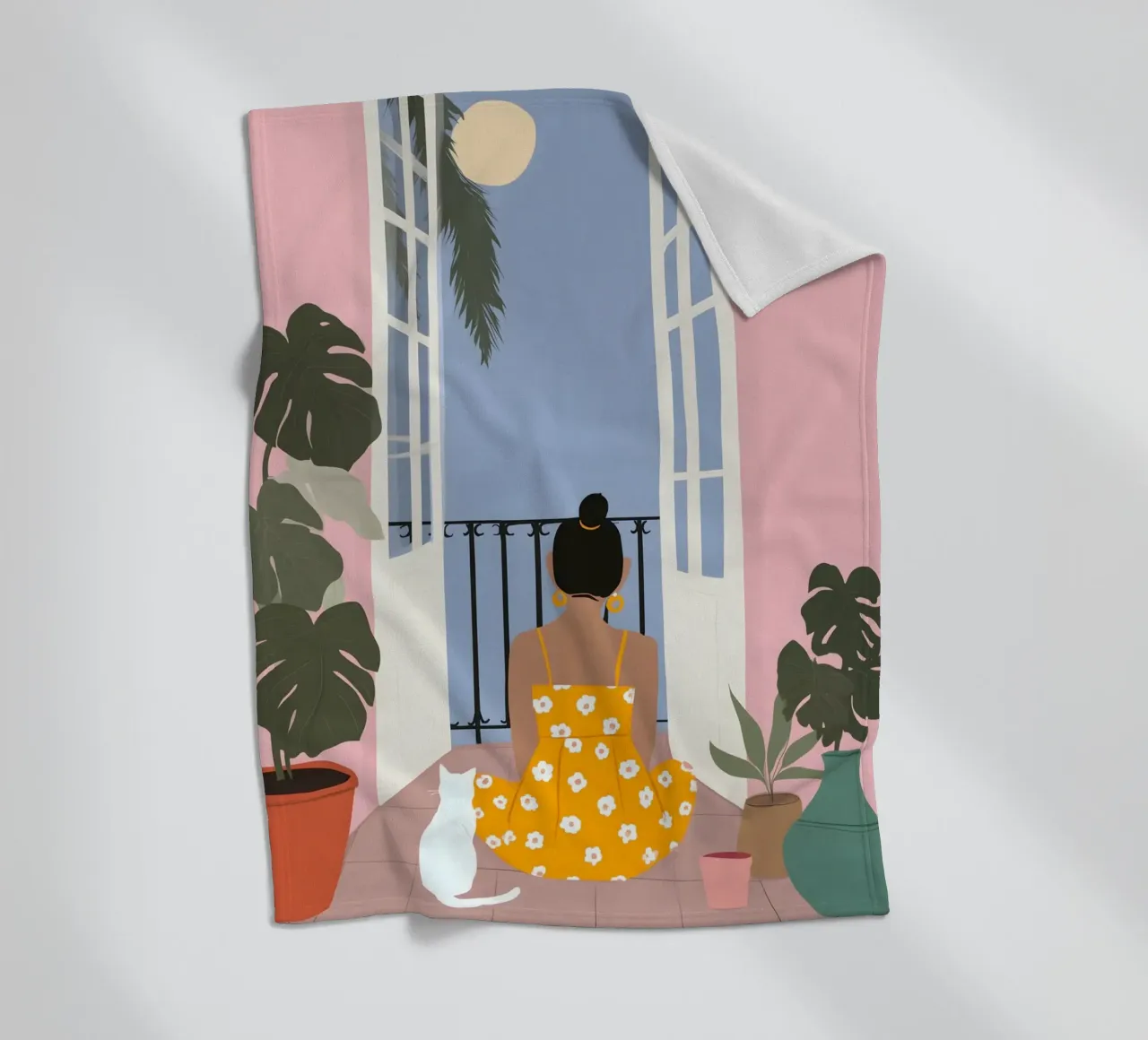 Moonlight Pause Fleecedecke von Vibrant Berry Studio