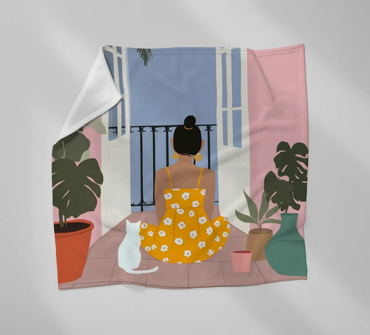 Moonlight Pause Fleecedecke von Vibrant Berry Studio