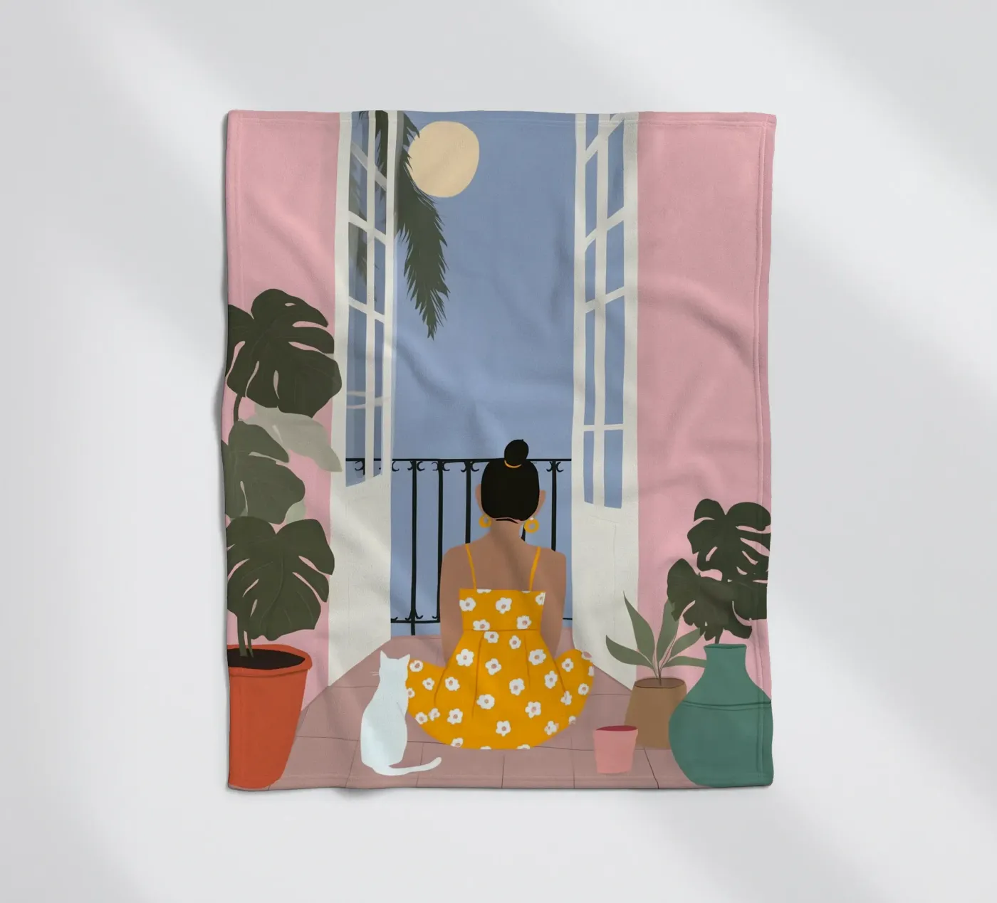 Moonlight Pause coperta in pile da Vibrant Berry Studio