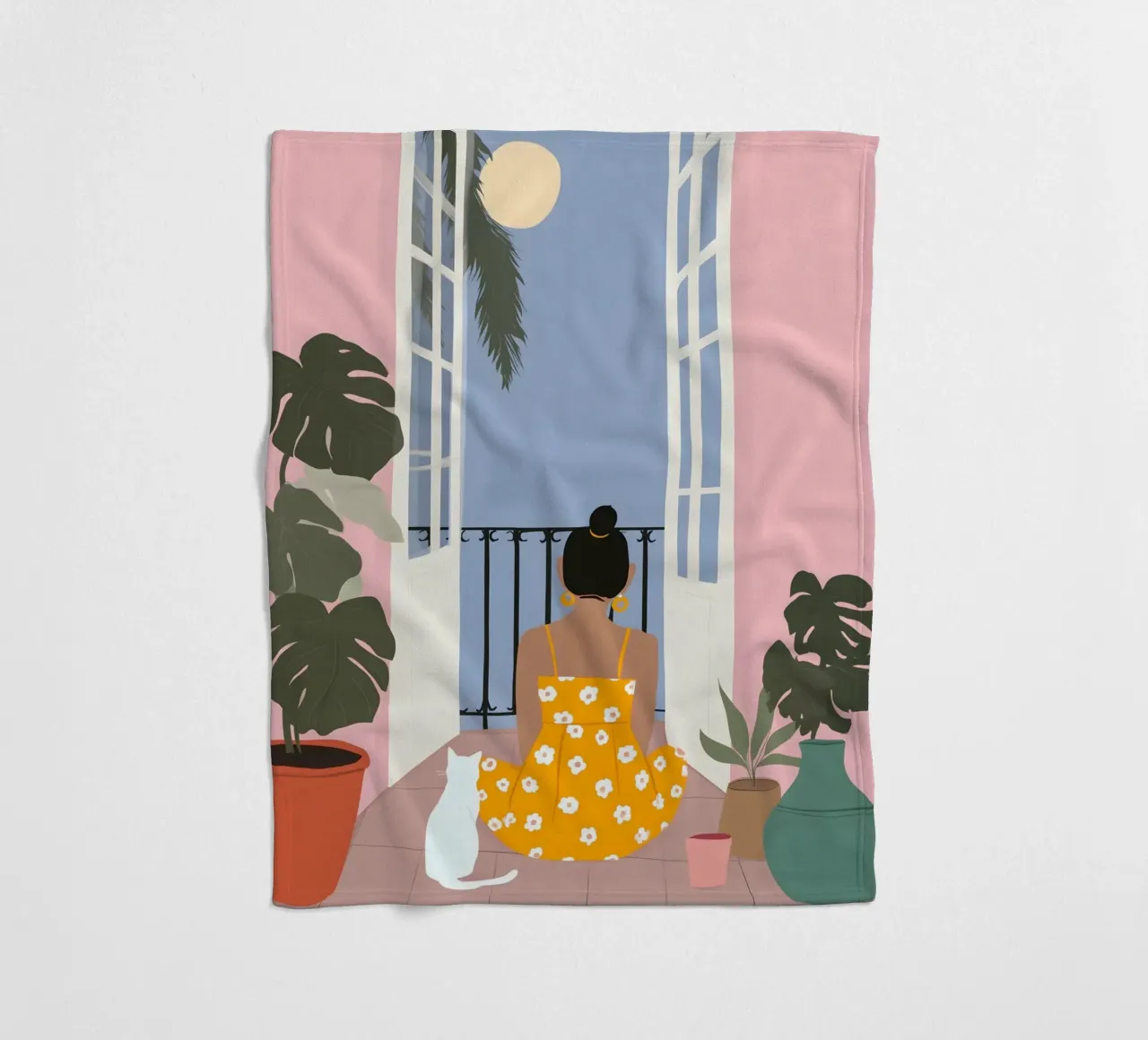 Moonlight Pause Fleecedecke von Vibrant Berry Studio