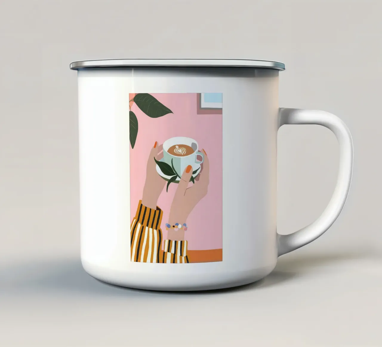 Coffee Ritual tazza in smalto da Vibrant Berry Studio