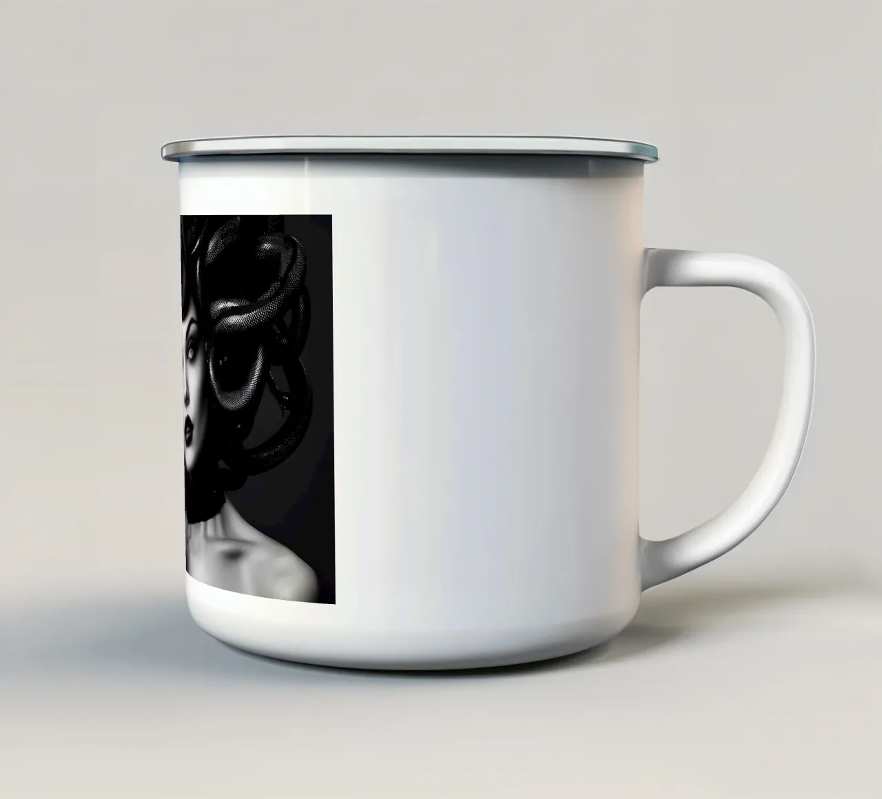 Il caffè della Medusa tazza in smalto da M-Ulrich-Digital Art