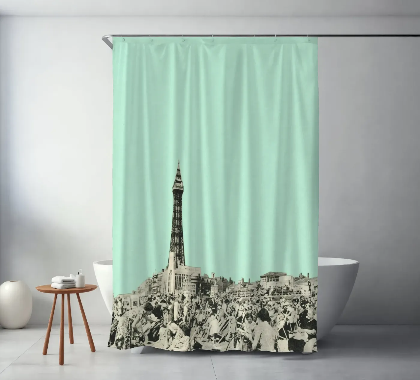 Blackpool Duschvorhang von Cassia Beck Collage