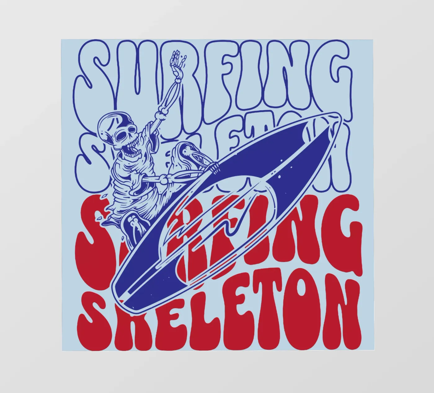 Surfing Skeleton pellicola backlit da Gunawan Rb