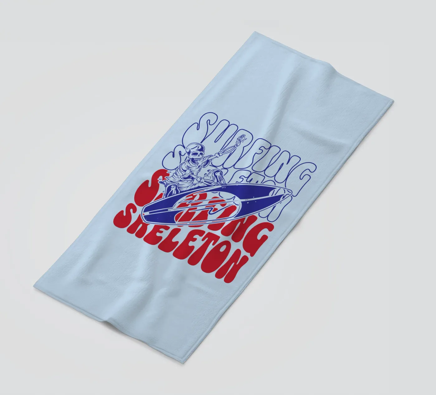 Surfing Skeleton beach towel by Gunawan Rb