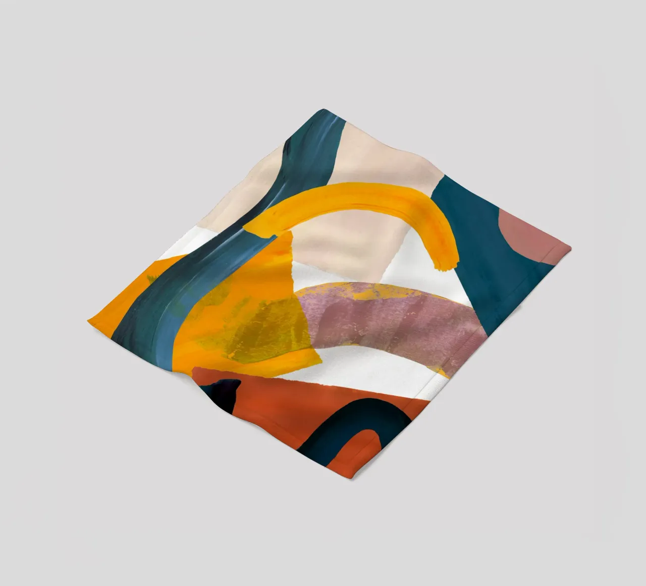 Retro Geometric Abstract Art Print fleece blanket by Violets Print House