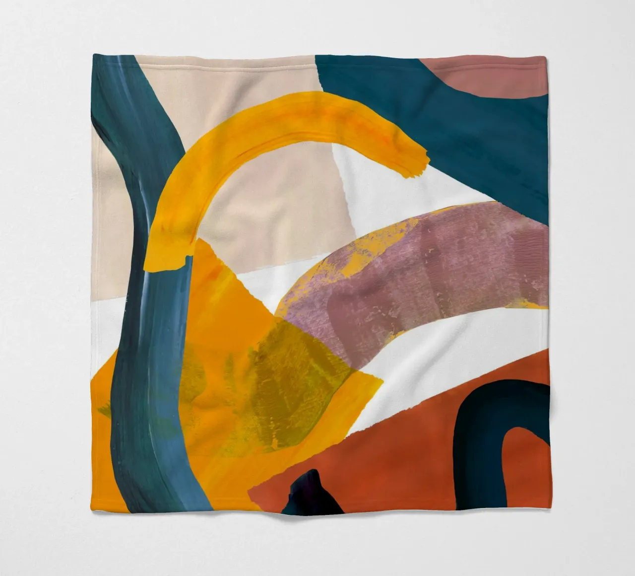 Retro Geometric Abstract Art Print fleece blanket by Violets Print House