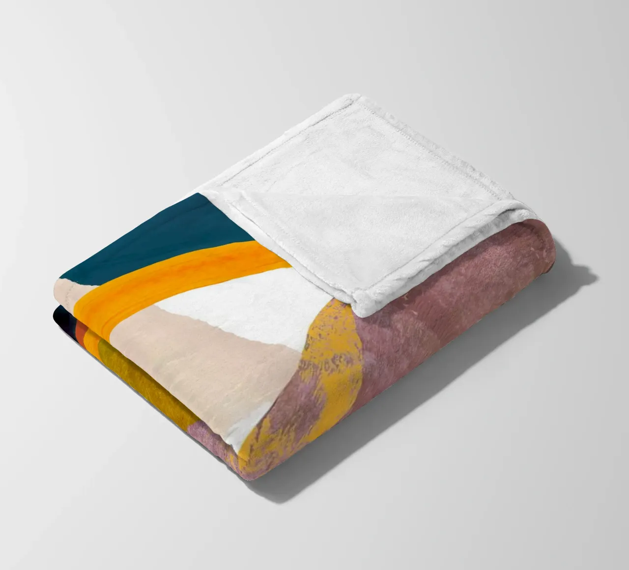 Retro Geometric Abstract Art Print fleece blanket by Violets Print House